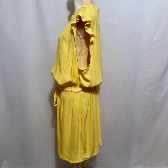 Loft Plus Size NWT Yellow Floral Ruffle Dress Women Various - Picture 4 of 14